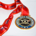 Manufacturer Design Custom Logo Zinc Alloy 3D Run Race Marathon Finisher Sports Medals With Ribbon Lanyard